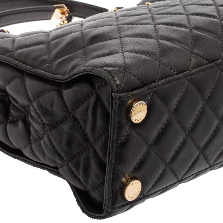 Pre Owned Michael Kors Black Quilted Leather Susannah Tote