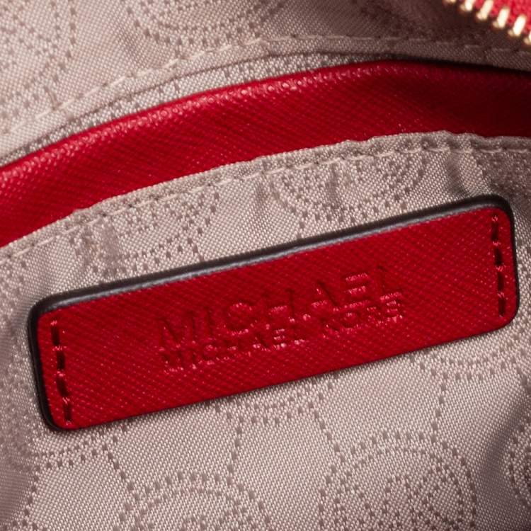 مملوكة مسبقًا MICHAEL Michael Kors Red Saffiano Leather Jet Set Camera Crossbody Bag