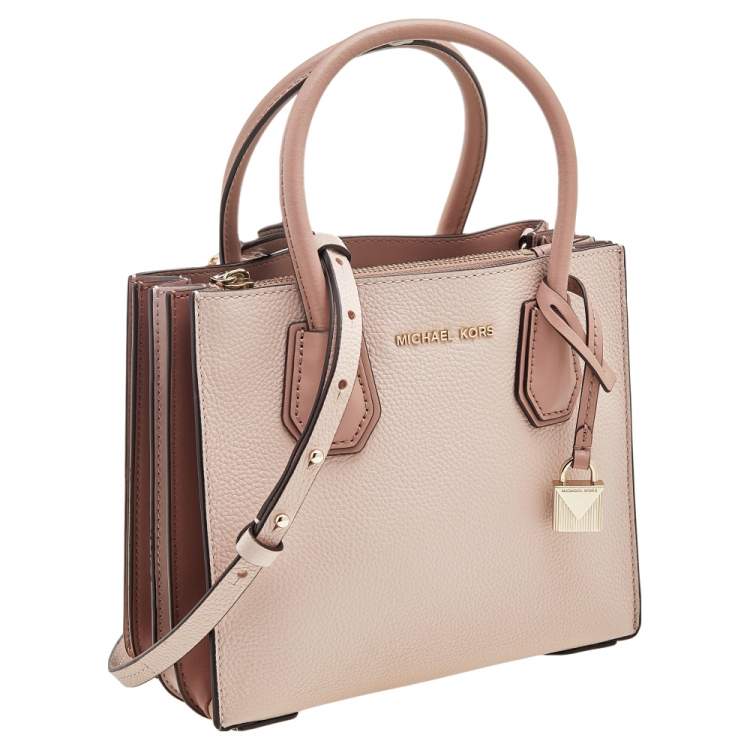 Pre Owned Michael Kors Pink Leather Mini Mercer Tote