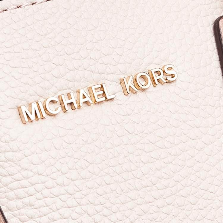 Pre Owned Michael Kors Pink Leather Mini Mercer Tote