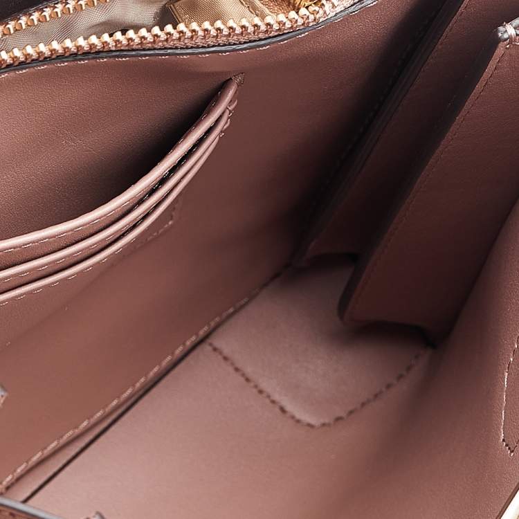 Pre Owned Michael Kors Pink Leather Mini Mercer Tote