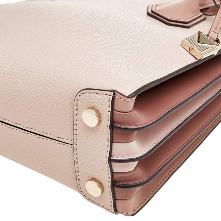 Pre Owned Michael Kors Pink Leather Mini Mercer Tote