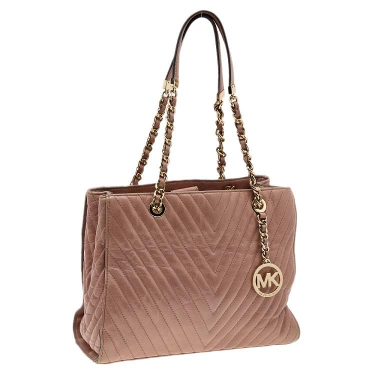 Pre Owned Michael Kors Brown Quilted Leather Susan Shoulder Bag