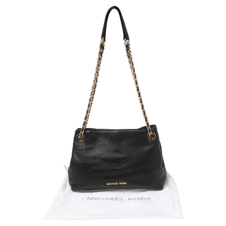 Pre Owned MICHAEL Michael Kors Black Leather Jet Set Chain Shoulder Bag