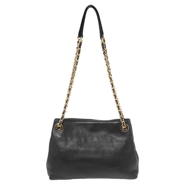 Pre Owned MICHAEL Michael Kors Black Leather Jet Set Chain Shoulder Bag