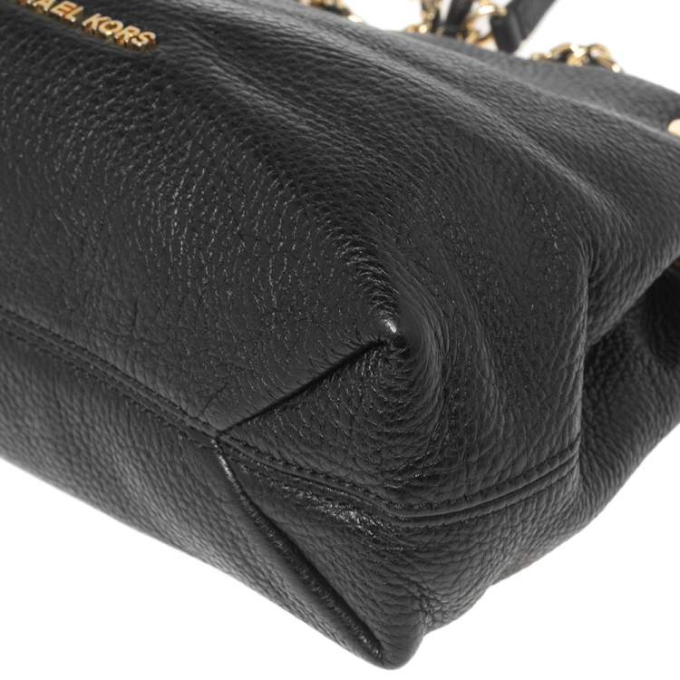 Pre Owned MICHAEL Michael Kors Black Leather Jet Set Chain Shoulder Bag