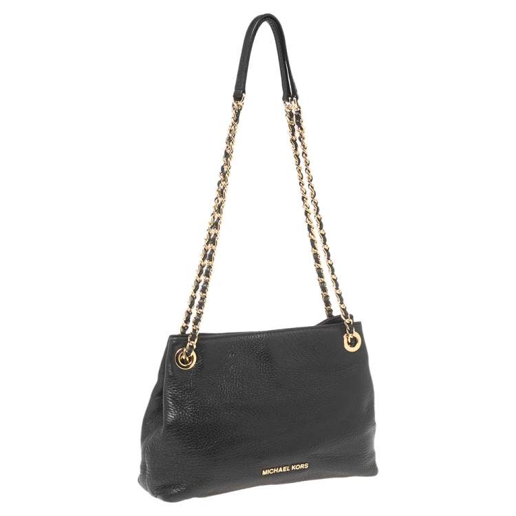 Pre Owned MICHAEL Michael Kors Black Leather Jet Set Chain Shoulder Bag