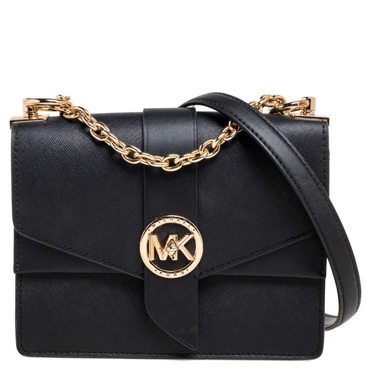 Michael Kors Greenwich Small Black Saffiano Leather Crossbody Bag