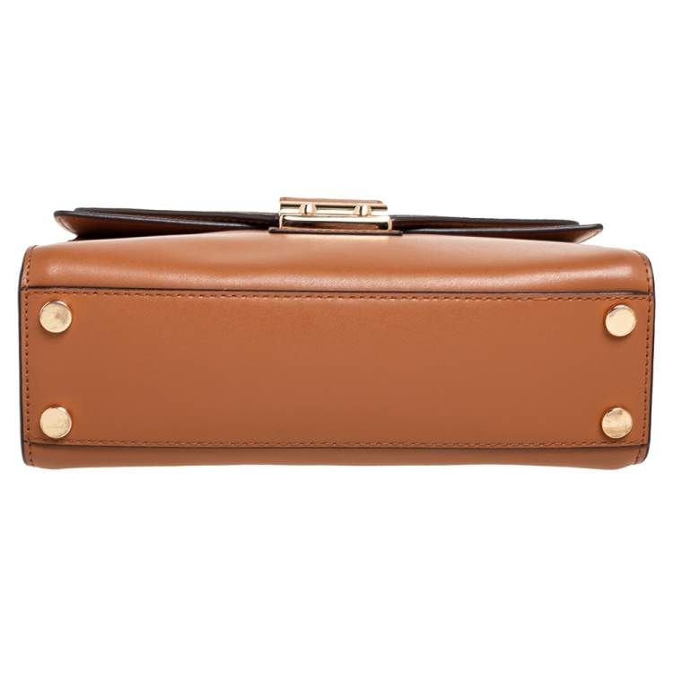 Pre Owned Michael Kors Tri Color Monogram Coated Canvas And Leather Kinsley Top Handle Bag