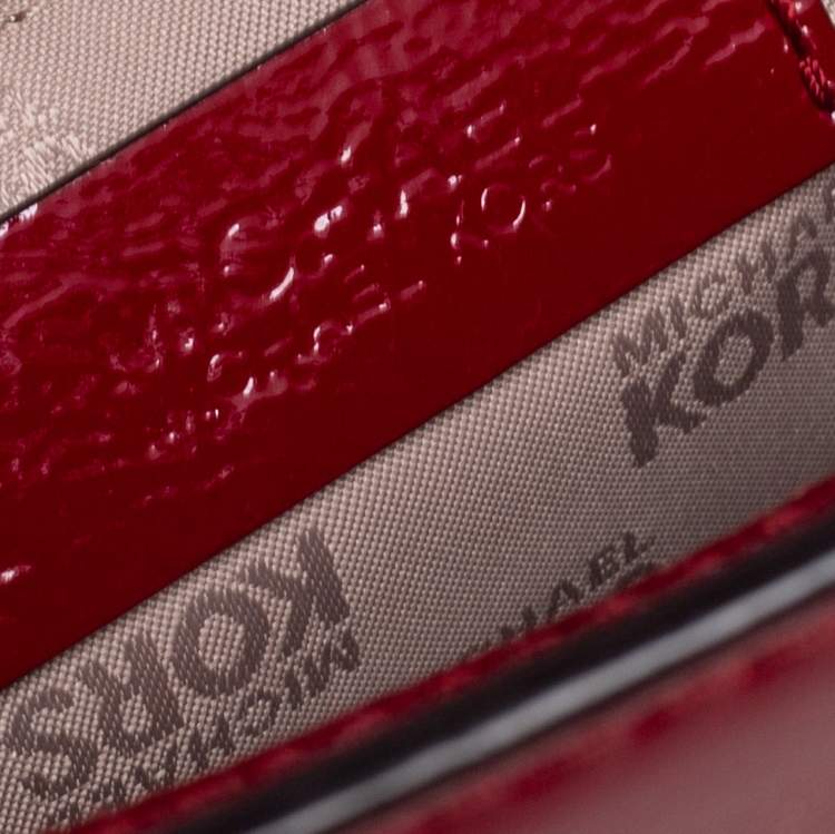 Pre Owned MICHAEL Michael Kors Red Patent Leather Vivianne Satchel