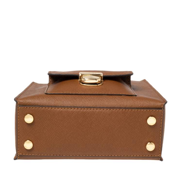 Pre Owned Michael Kors Brown Saffiano Leather Small Bridgette Tote