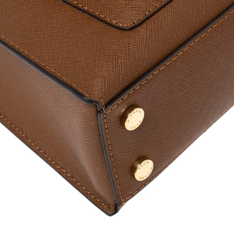 Pre Owned Michael Kors Brown Saffiano Leather Small Bridgette Tote