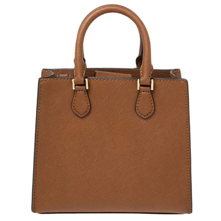 Pre Owned Michael Kors Brown Saffiano Leather Small Bridgette Tote