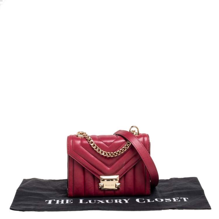 Pre Owned Michael Kors Burgundy Leather Small Whitney Shoulder Bag