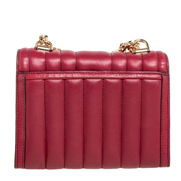 Pre Owned Michael Kors Burgundy Leather Small Whitney Shoulder Bag