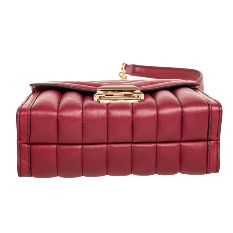 Pre Owned Michael Kors Burgundy Leather Small Whitney Shoulder Bag