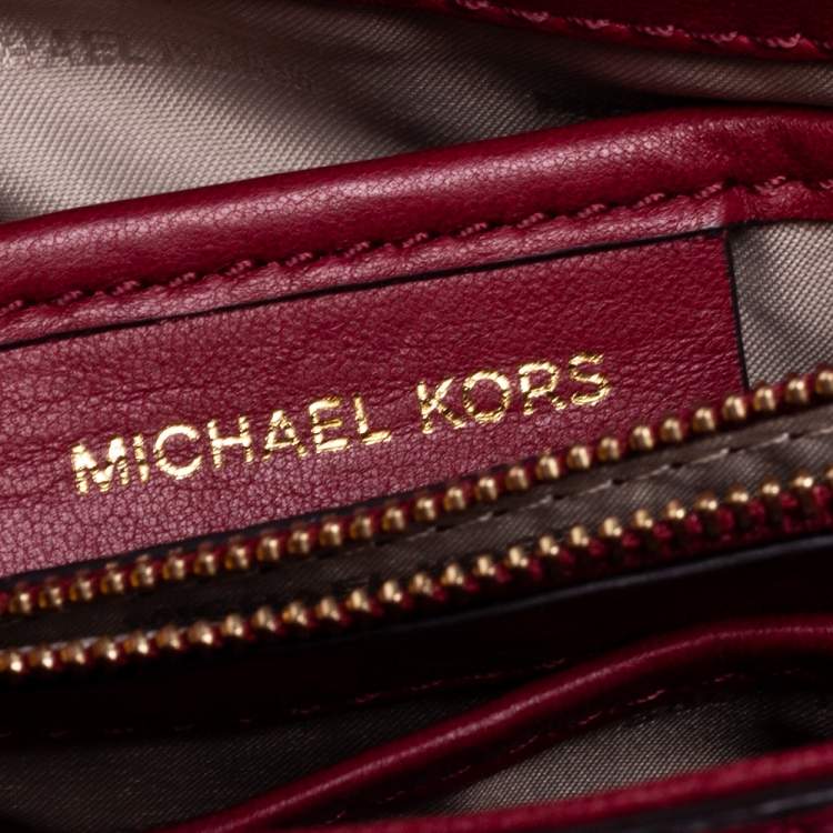 Pre Owned Michael Kors Burgundy Leather Small Whitney Shoulder Bag