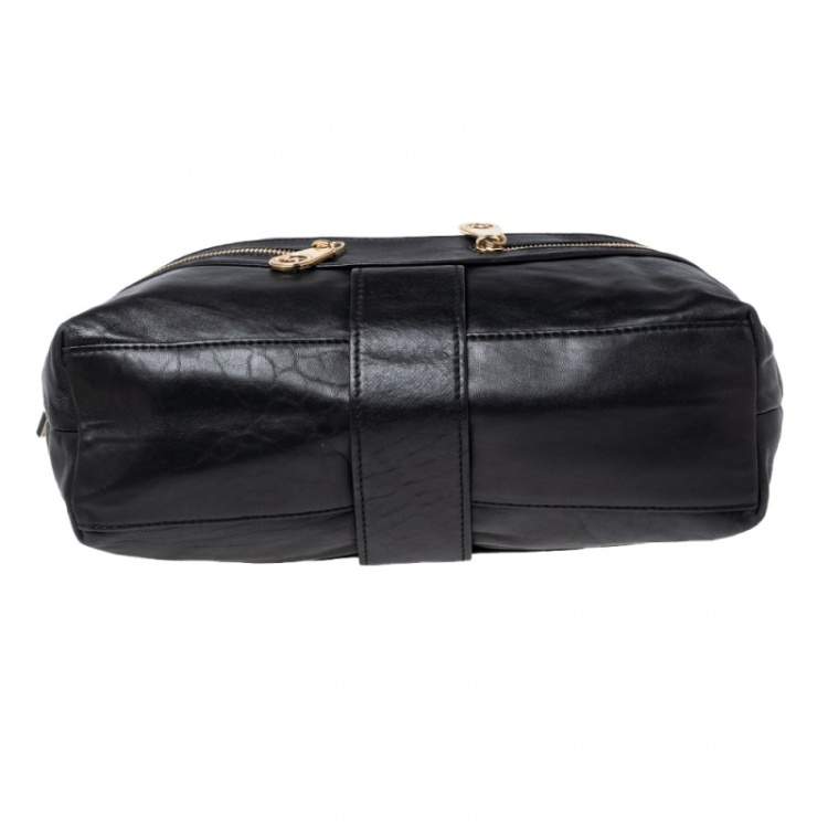 مملوكة مسبقًا MICHAEL Michael Kors Black Leather Double Zip Pocket Hobo