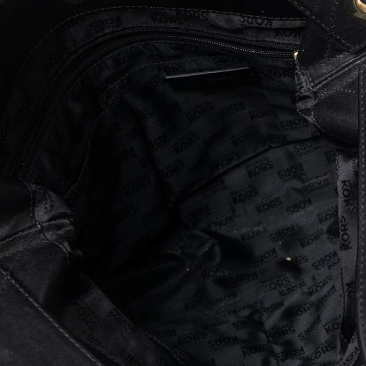 مملوكة مسبقًا MICHAEL Michael Kors Black Leather Double Zip Pocket Hobo