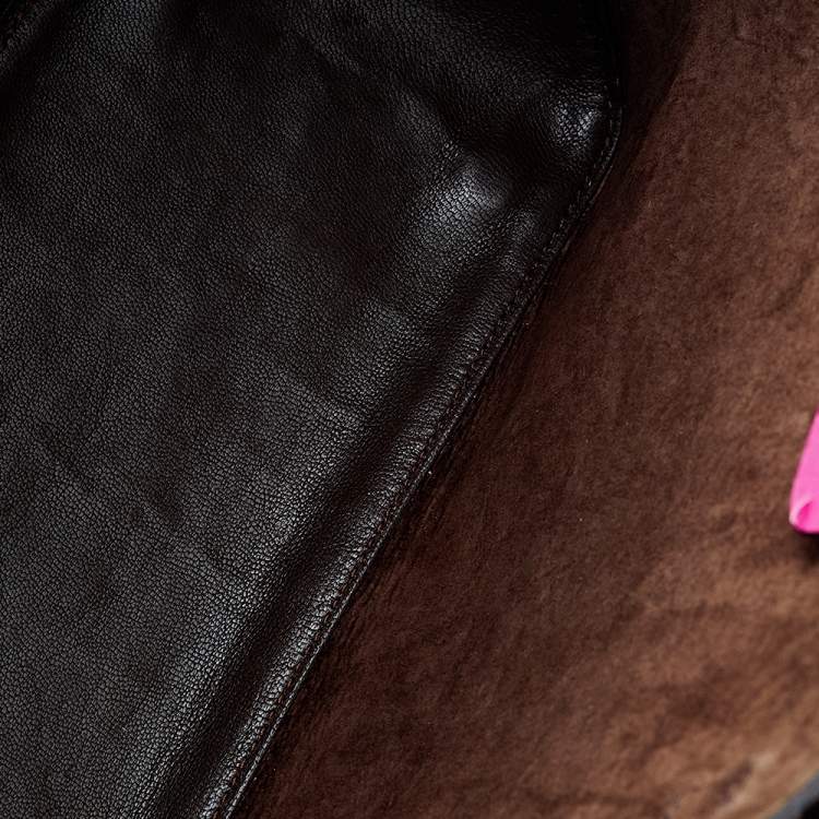 Pre Owned Michael Kors Pink Ostrich Embossed Leather Gia Tote