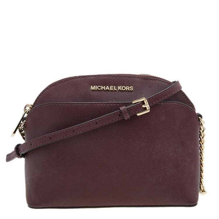 Michael Kors Burgundy Leather Emmy Crossbody Bag Michael Kors The Luxury Closet