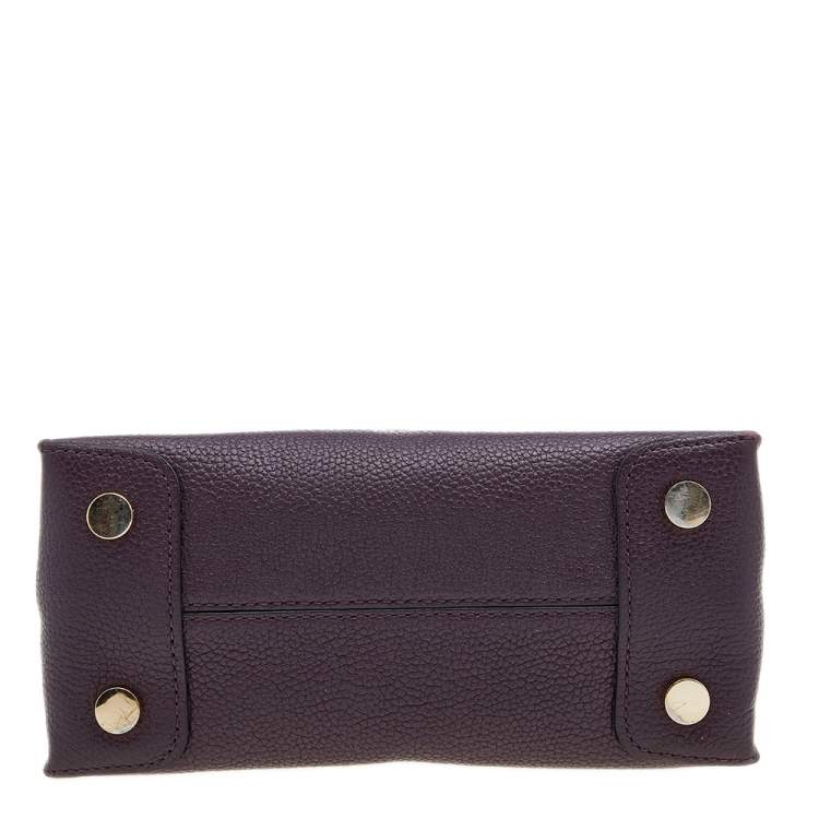 Pre Owned Michael Kors Purple Leather Mini Mercer Tote