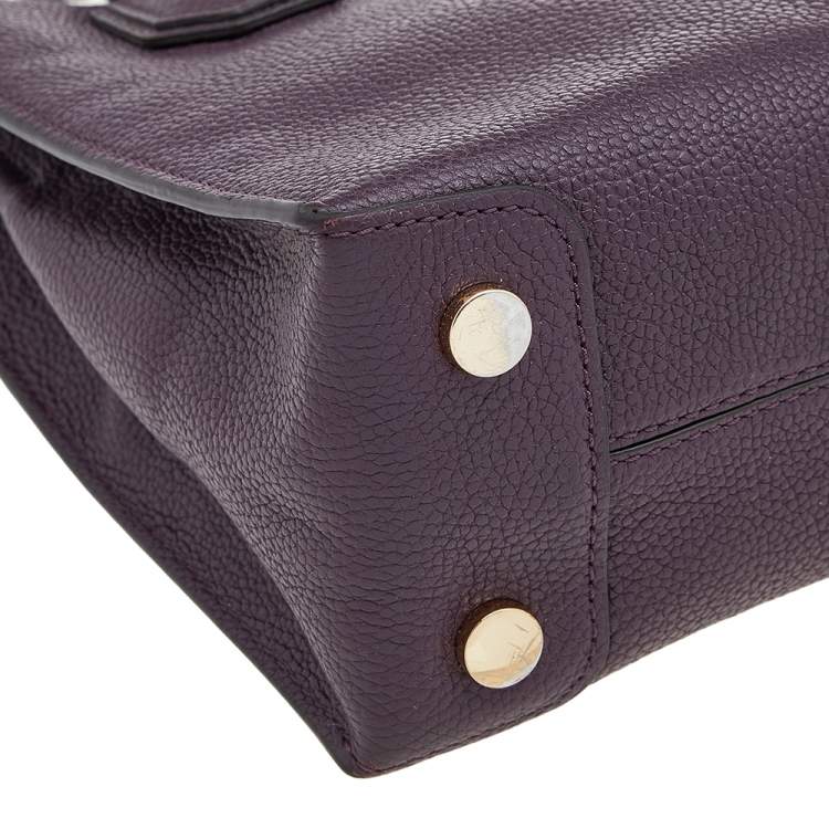 Pre Owned Michael Kors Purple Leather Mini Mercer Tote