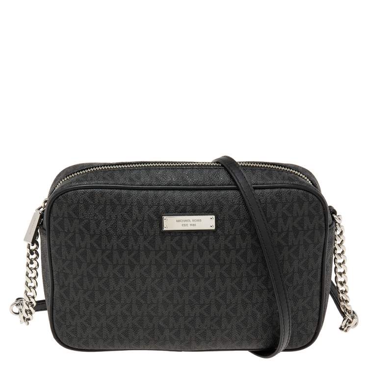 MICHAEL Michael Kors Grey Signature Coated Canvas and Leather
