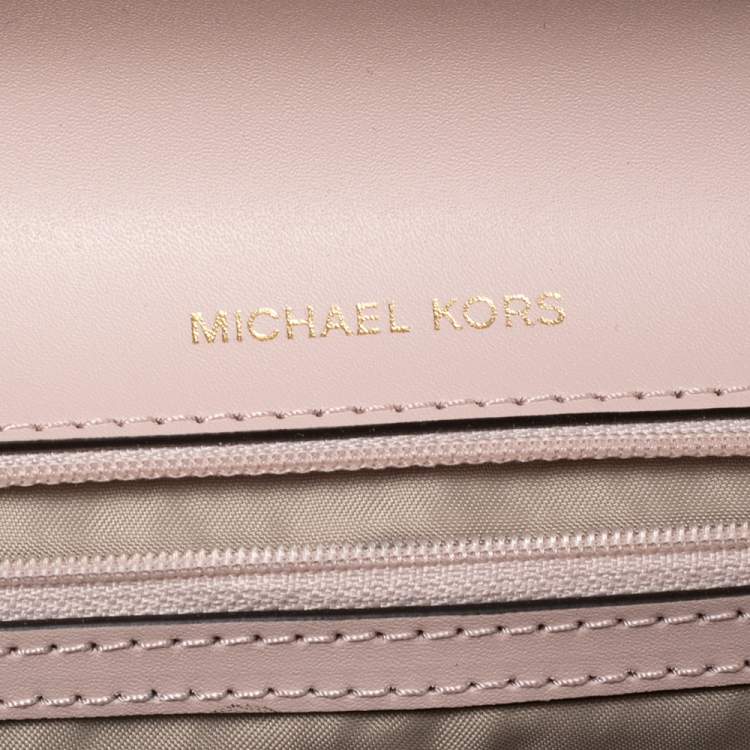 Pre Owned Michael Kors Blush Pink Leather Mott Chain Clutch