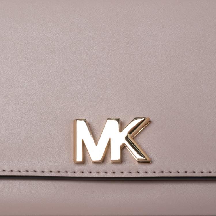 Pre Owned Michael Kors Blush Pink Leather Mott Chain Clutch