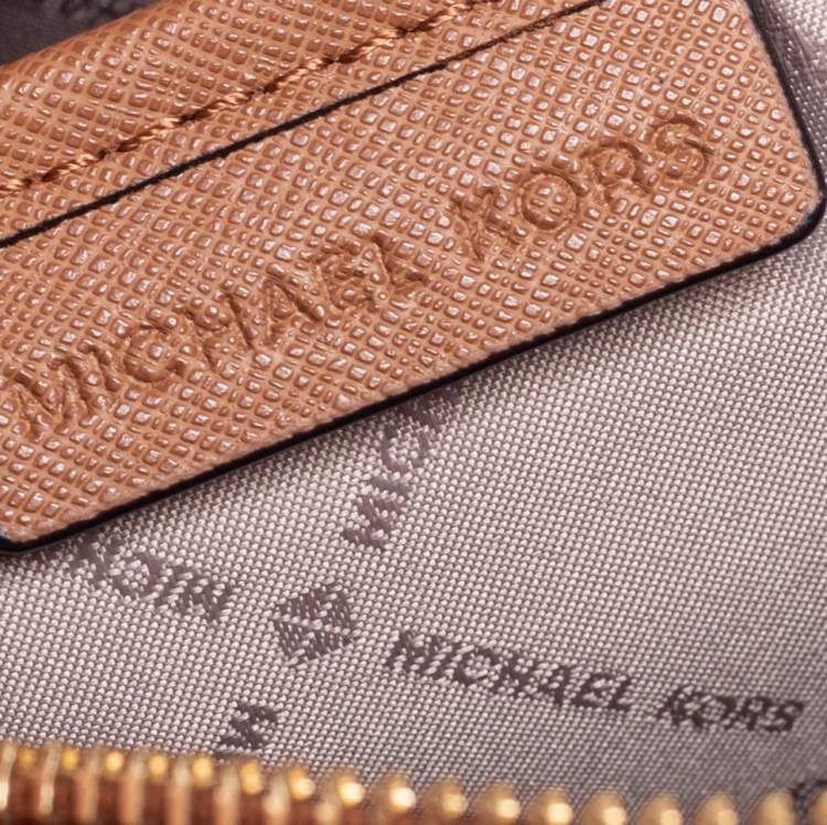مملوكة مسبقًا Michael Kors Brown Leather And Coated Canvas Ginny Monogram Shoulder Bag