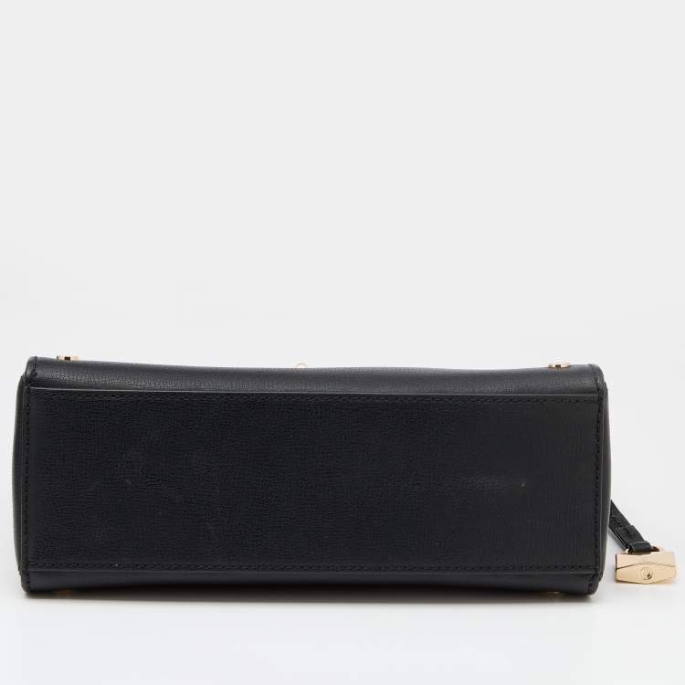 Pre Owned Michael Kors Black Leather Studded Sylvie Shoulder Bag