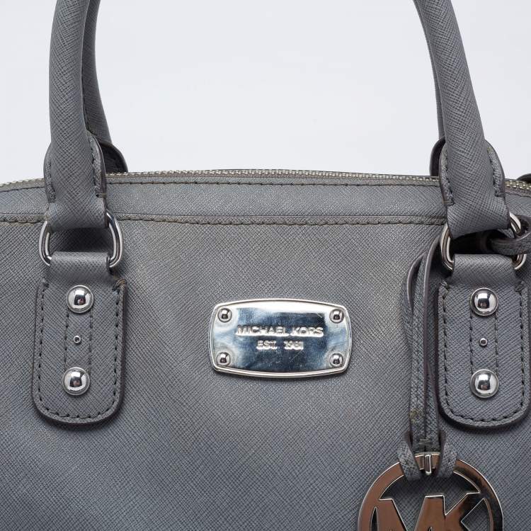 Pre Owned MICHAEL Michael Kors Grey Leather Dome Satchel