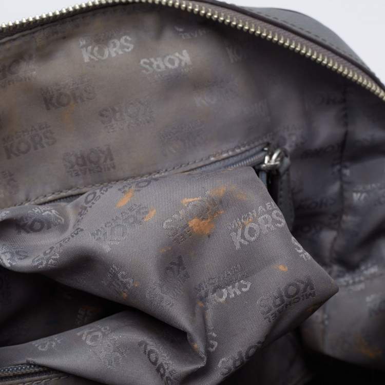 Pre Owned MICHAEL Michael Kors Grey Leather Dome Satchel