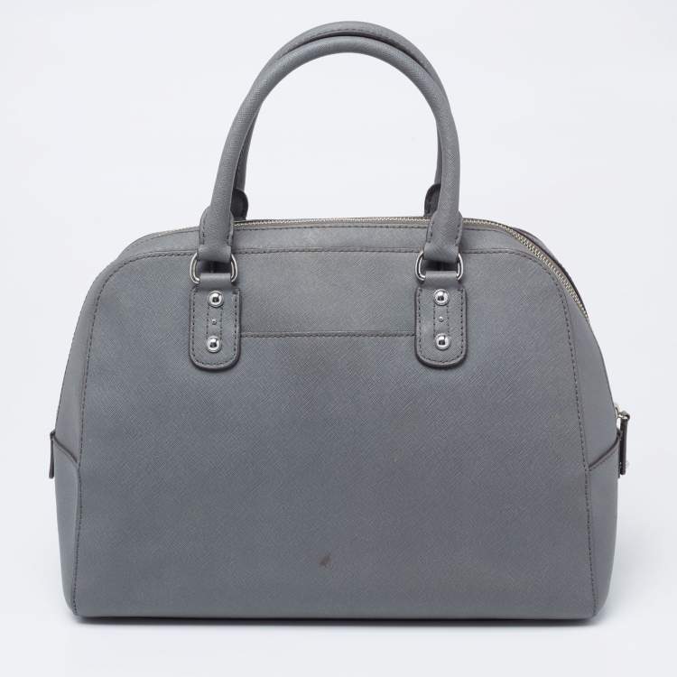 Pre Owned MICHAEL Michael Kors Grey Leather Dome Satchel