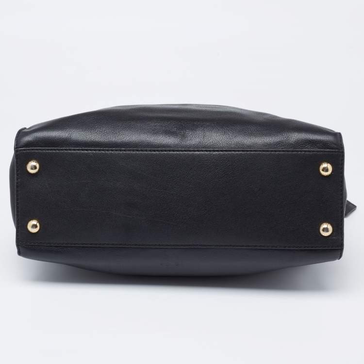 Pre Owned Michael Michael Kors Black Leather Large Hamilton North South Tote