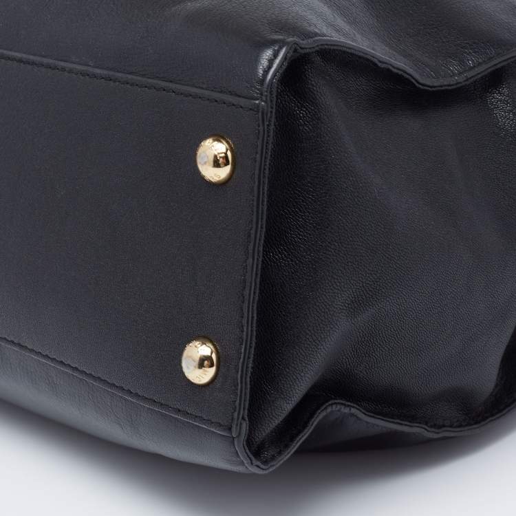 Pre Owned Michael Michael Kors Black Leather Large Hamilton North South Tote