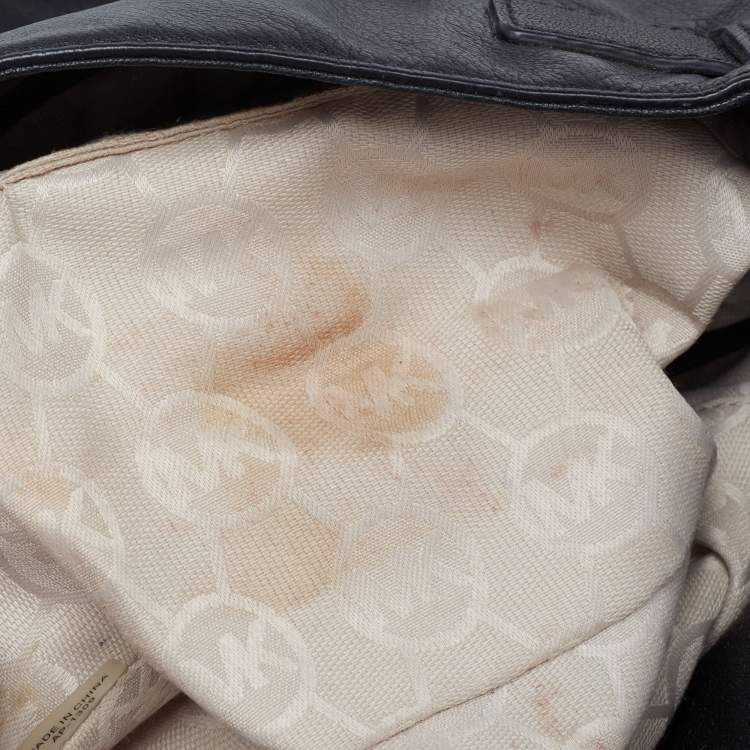 Pre Owned Michael Michael Kors Black Leather Large Hamilton North South Tote