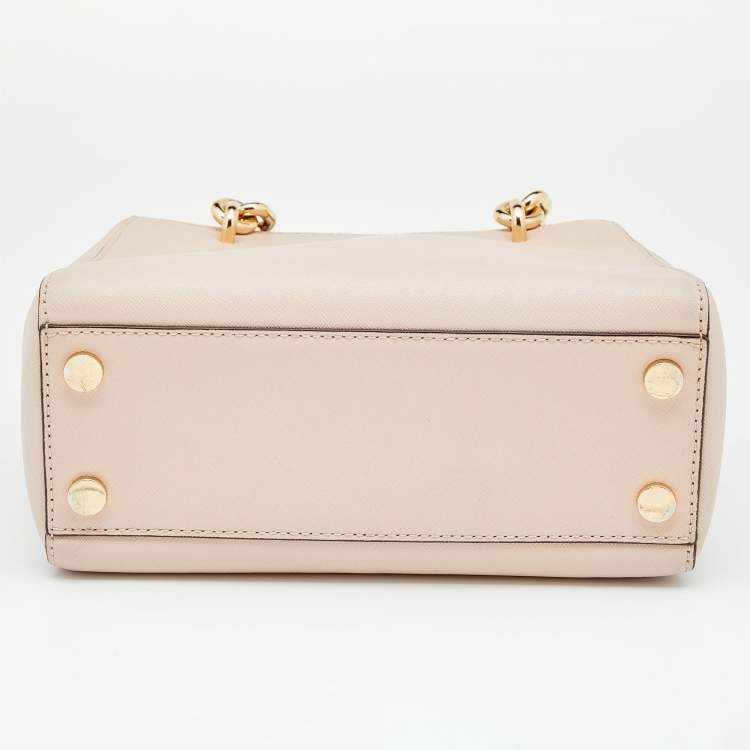 Pre Owned Michael Kors Pink Leather Small Cynthia Tote