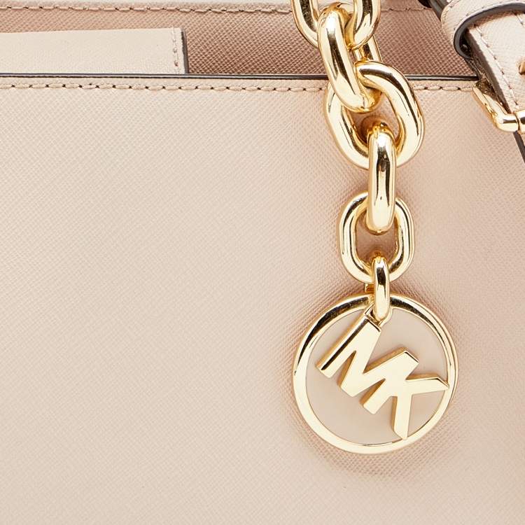 Pre Owned Michael Kors Pink Leather Small Cynthia Tote