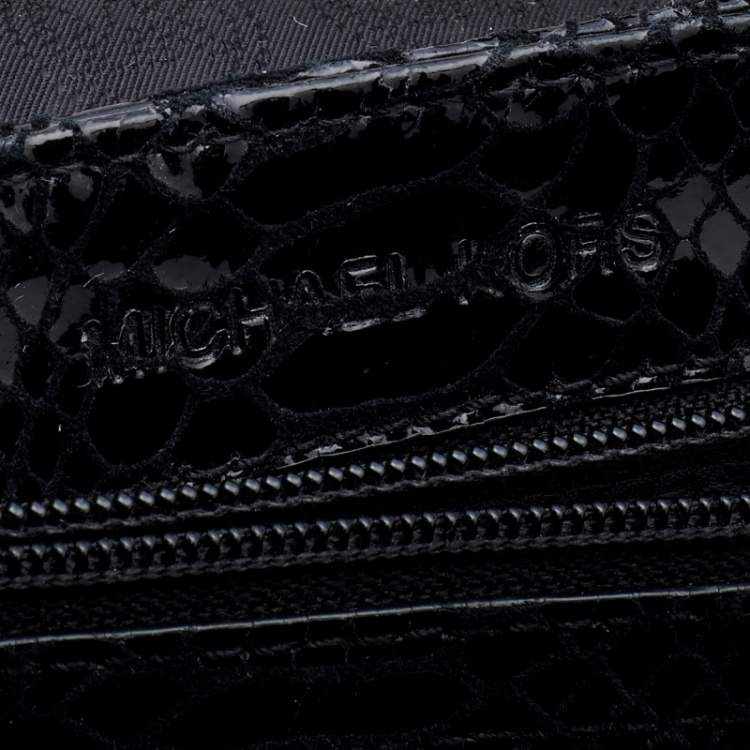 Pre Owned Michael Kors Black Python Effect Leather Sloan Shoulder Bag