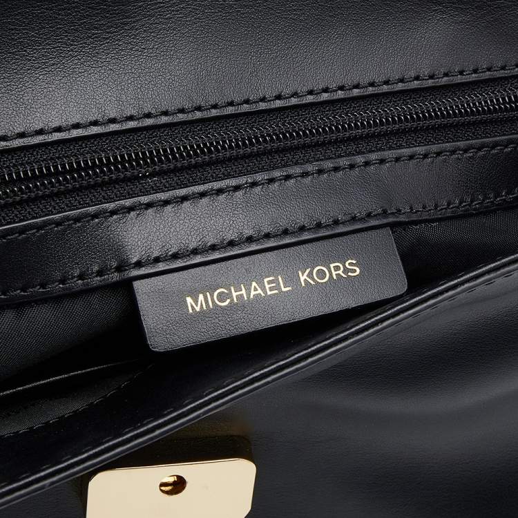 Pre Owned Michael Kors Black Leather Ava Top Handle Bag