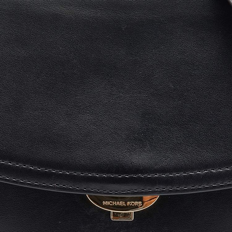 Pre Owned Michael Kors Black Leather Ava Top Handle Bag