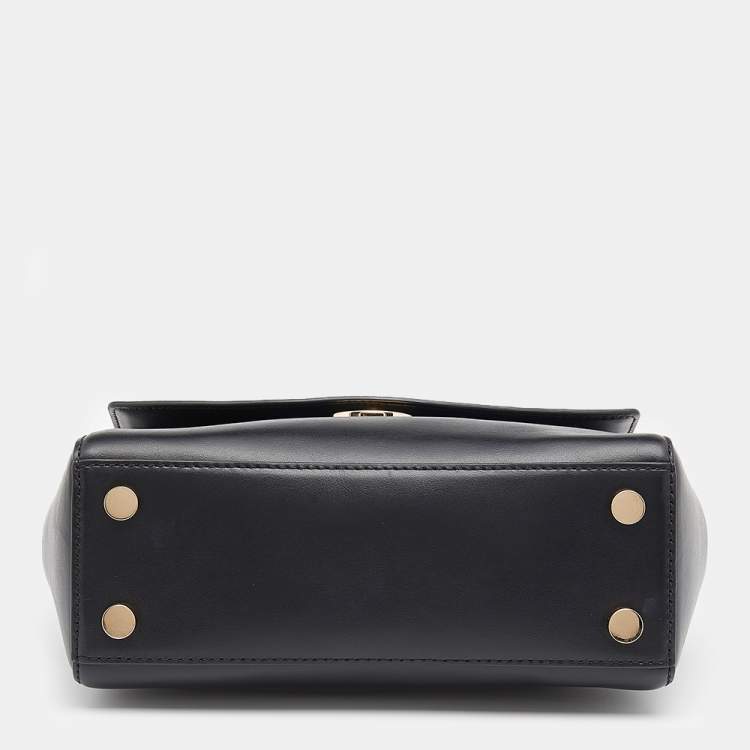 Pre Owned Michael Kors Black Leather Ava Top Handle Bag