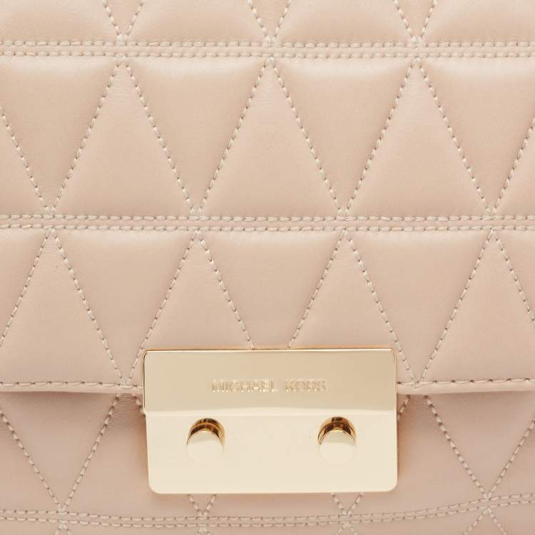 Pre Owned Michael Kors Beige Quilted Leather Large Sloan Shoulder Bag