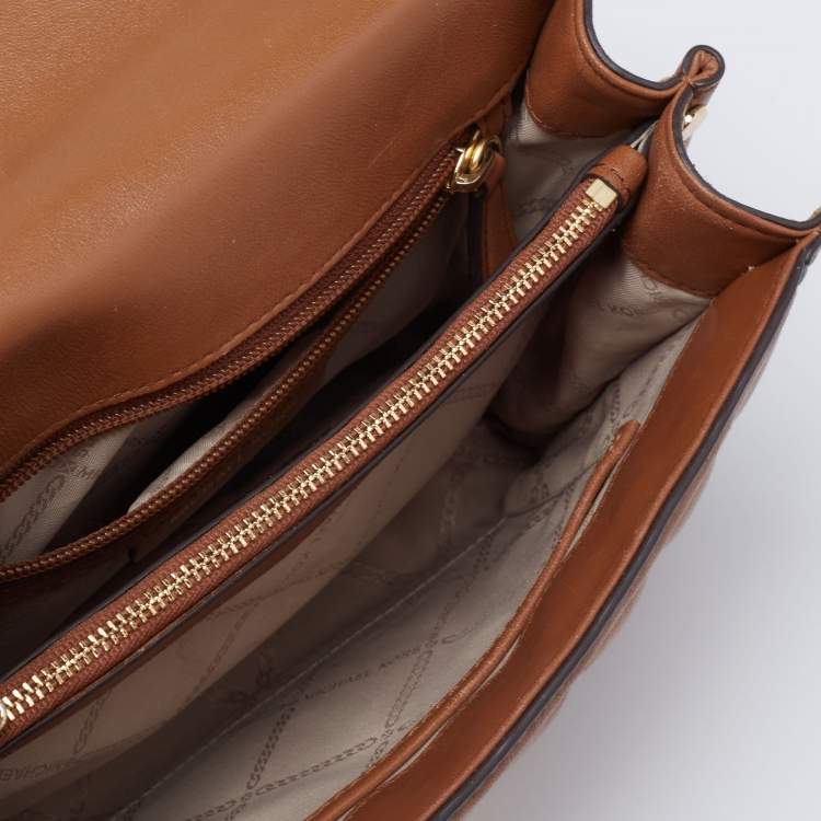 Pre Owned Michael Kors Tan Quilted Leather Whitney Shoulder Bag