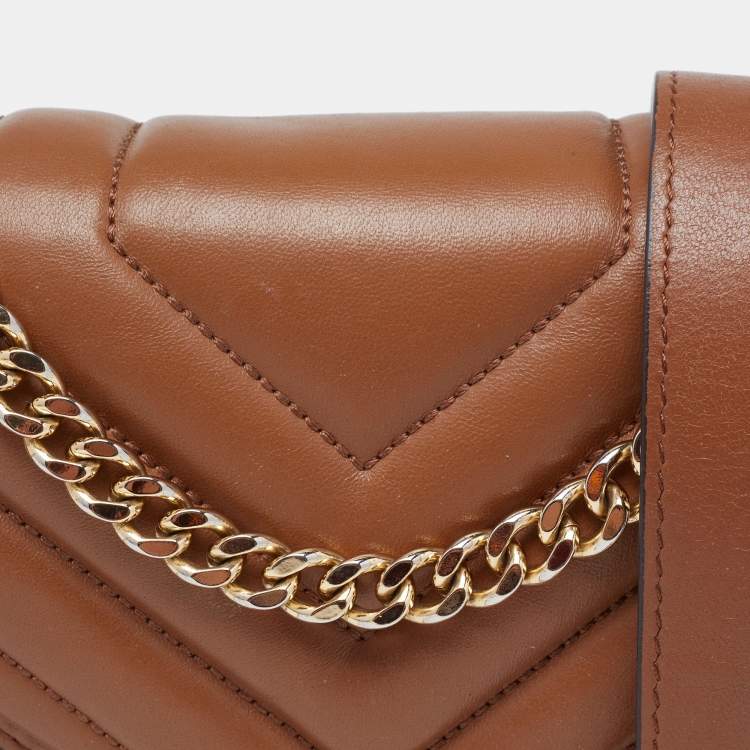 Pre Owned Michael Kors Tan Quilted Leather Whitney Shoulder Bag