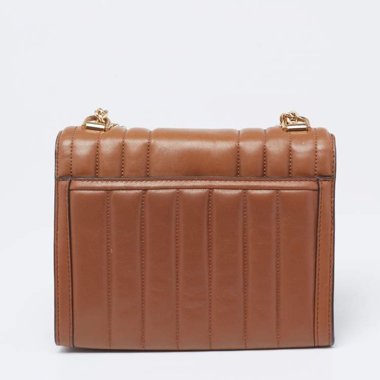 Pre Owned Michael Kors Tan Quilted Leather Whitney Shoulder Bag