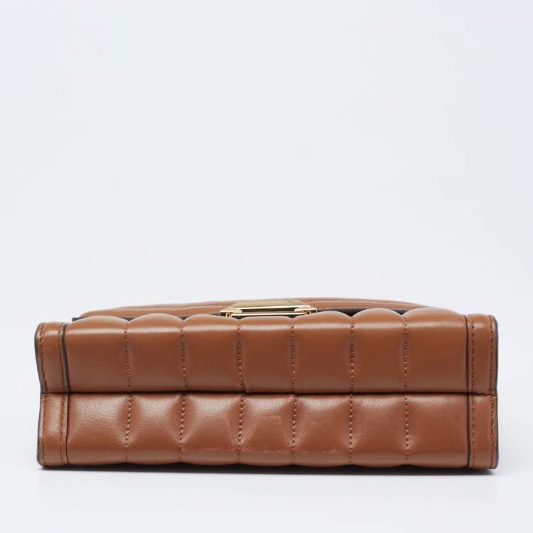 Pre Owned Michael Kors Tan Quilted Leather Whitney Shoulder Bag