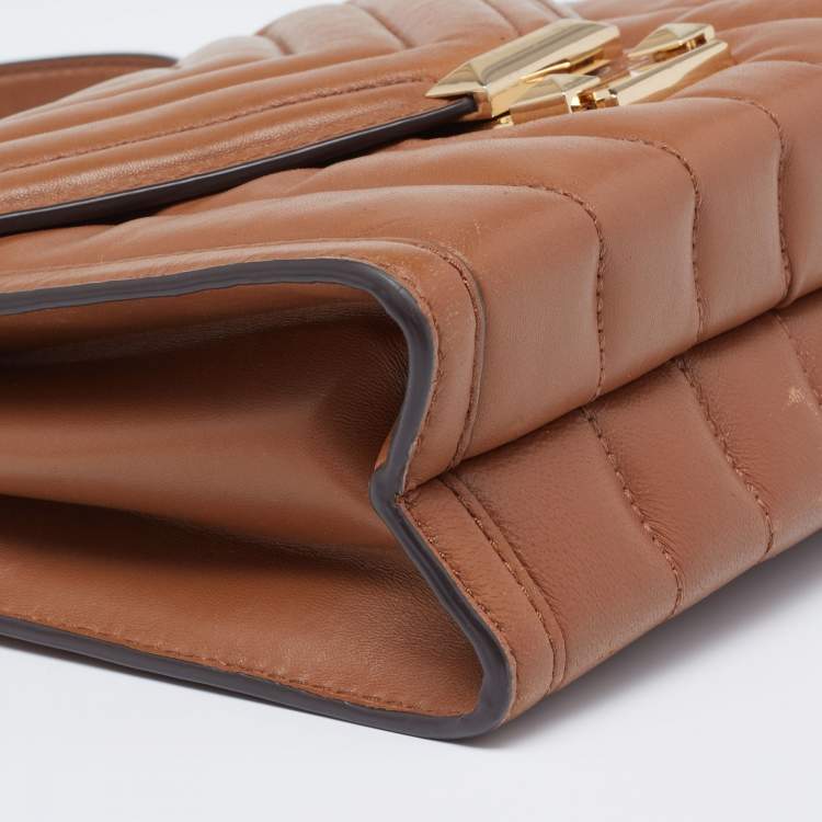 Pre Owned Michael Kors Tan Quilted Leather Whitney Shoulder Bag
